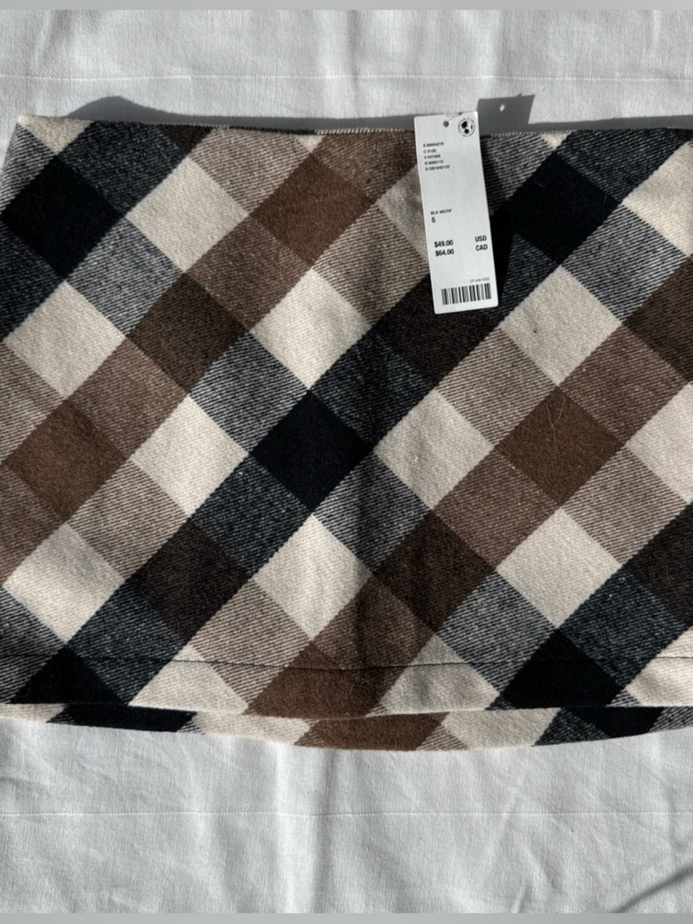 Urban Outfitters Plaid Mini Skirt - Black, Brown, Cream